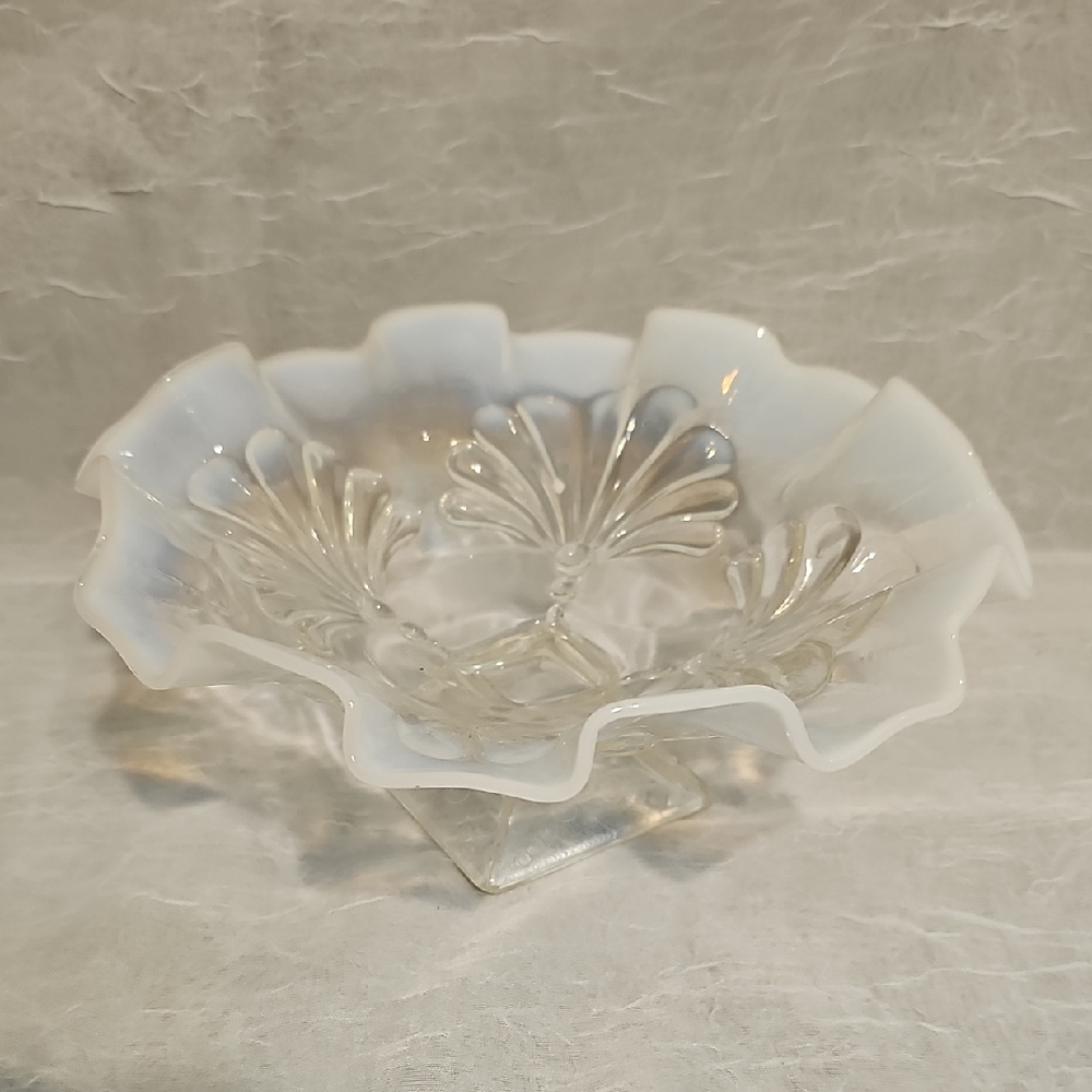 Chic White Glass Decorative Bowl
